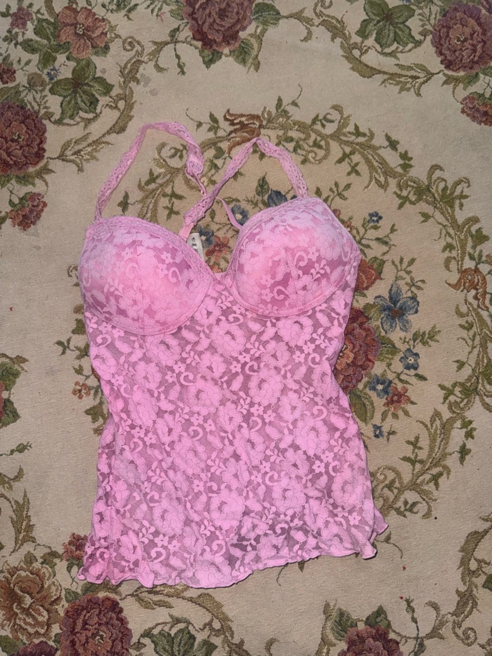 Pink Lace Bustier Camisole